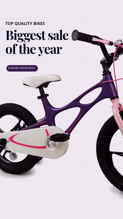Bicycle Transportation Display Template Simple Style Poster Ecommerce Story