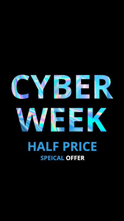 Simple Neon Cyber Monday Sale Text Half Price Instagram Highlight