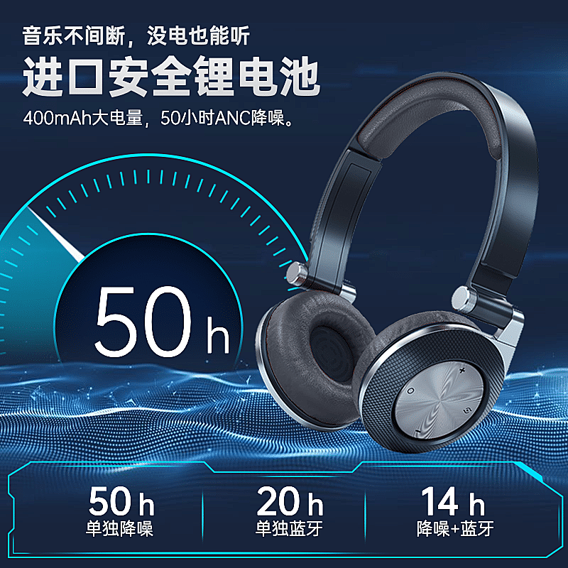 科技风数码耳机直通车主图