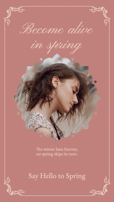 Literary Woman Spring Greeting Instagram Story