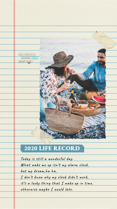 Simple Literary Personal Record Text Photo Instagram Story