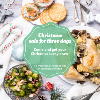 Creative Restaurant Christmas Lucky Draw Activity Instagram Post