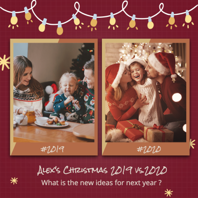 Creative Christmas Family Group Greeting Instagram Post