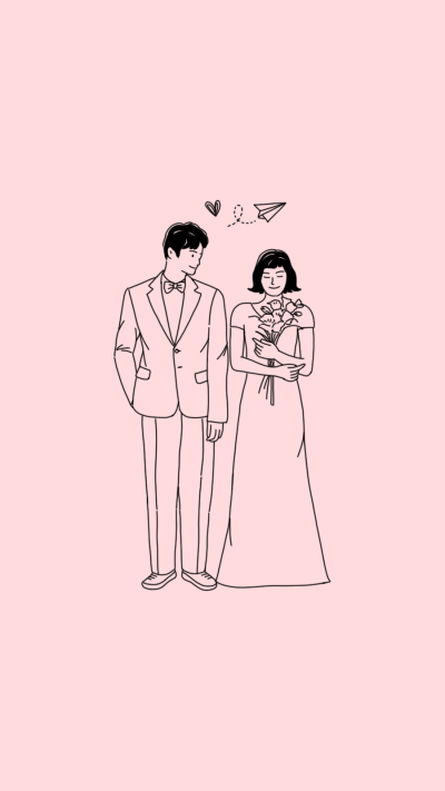 Simple Line Drawing Couple Wedding Moment Record Instagram Highlight