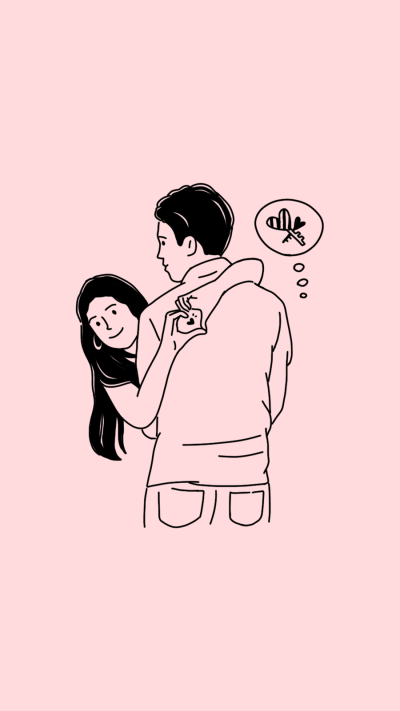 Minimalist Hand Painted Couple Gesture Instagram Highlight
