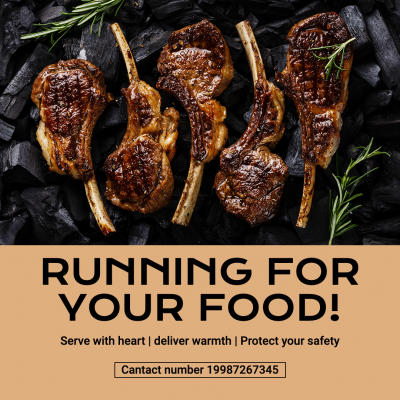 Simple Fashion Food Delivery Service Contact Instagram Post