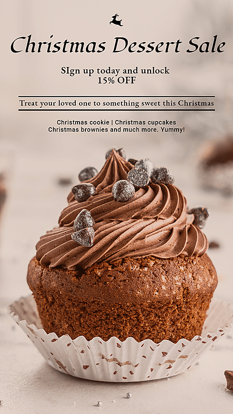 Fashion Christmas Dessert Sale Display Ecommerce Story