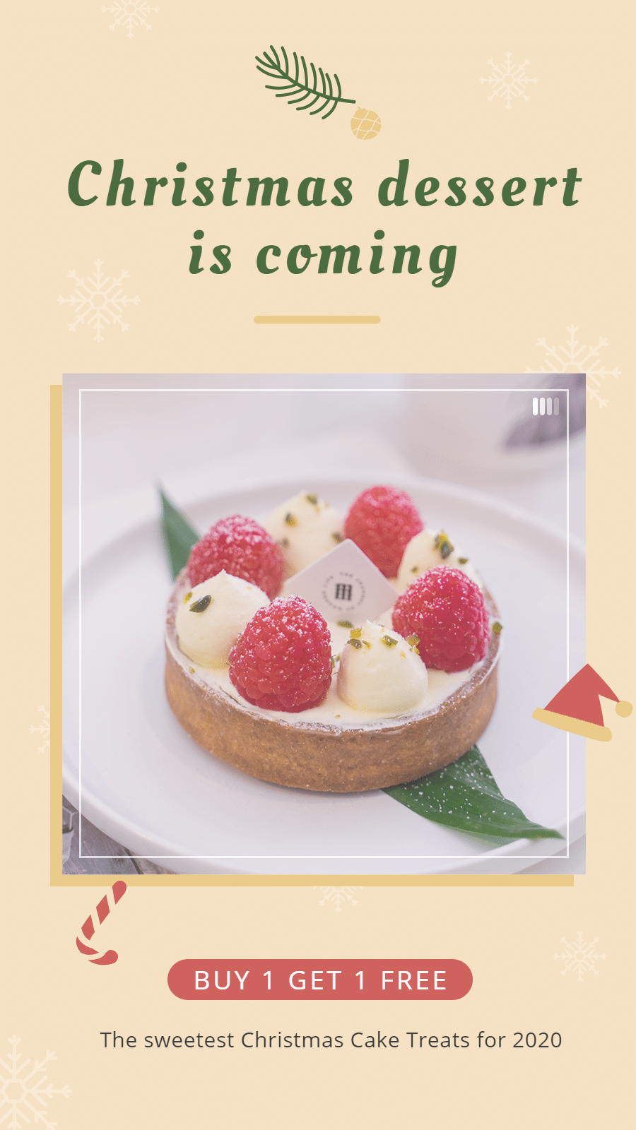 Christmas Dessert Buy One Get One Free Ecommerce Story预览效果