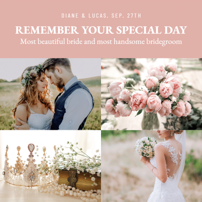 Literary Wedding Photos Display Instagram Post