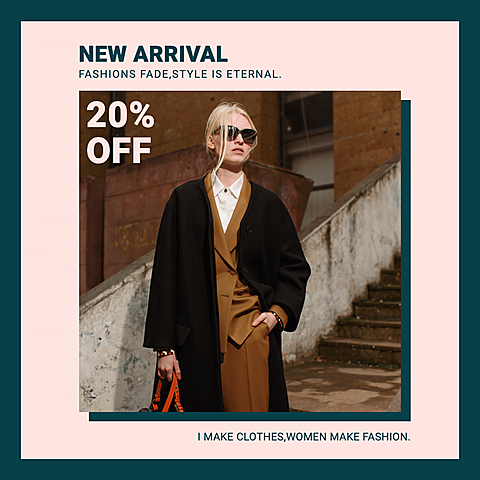 Square Element Fashion Women's Wear New Arrival Display Ecommerce Product Image