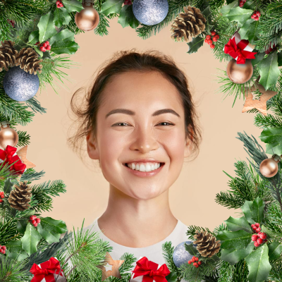 Christmas Head Portrait Template Simple Style Poster Instagram Post Profile