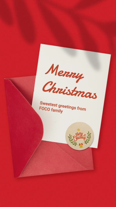 Literary Leaf Shadow Decorate Red Letter Christmas Greeting Instagram Story