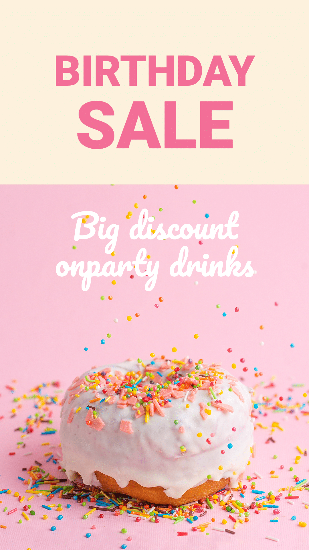Simple Party Drinks Discount Birthday Sale Ecommerce Story预览效果