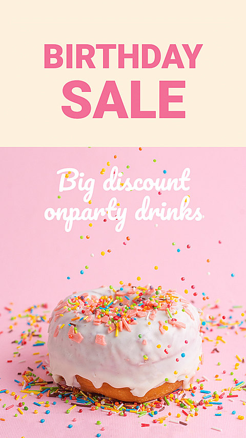 Simple Party Drinks Discount Birthday Sale Ecommerce Story