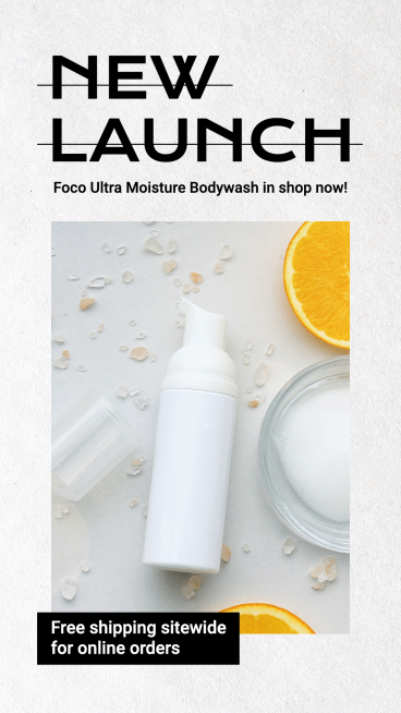 Fashion Style Bodywash New Launch Ecommerce Story预览效果