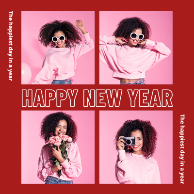 Happy New Year Clothing Display Template New Arrival Fashion Style Poster Instagram Post