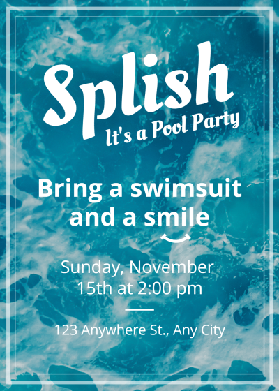 Swimming Pool Party Invitation Letter