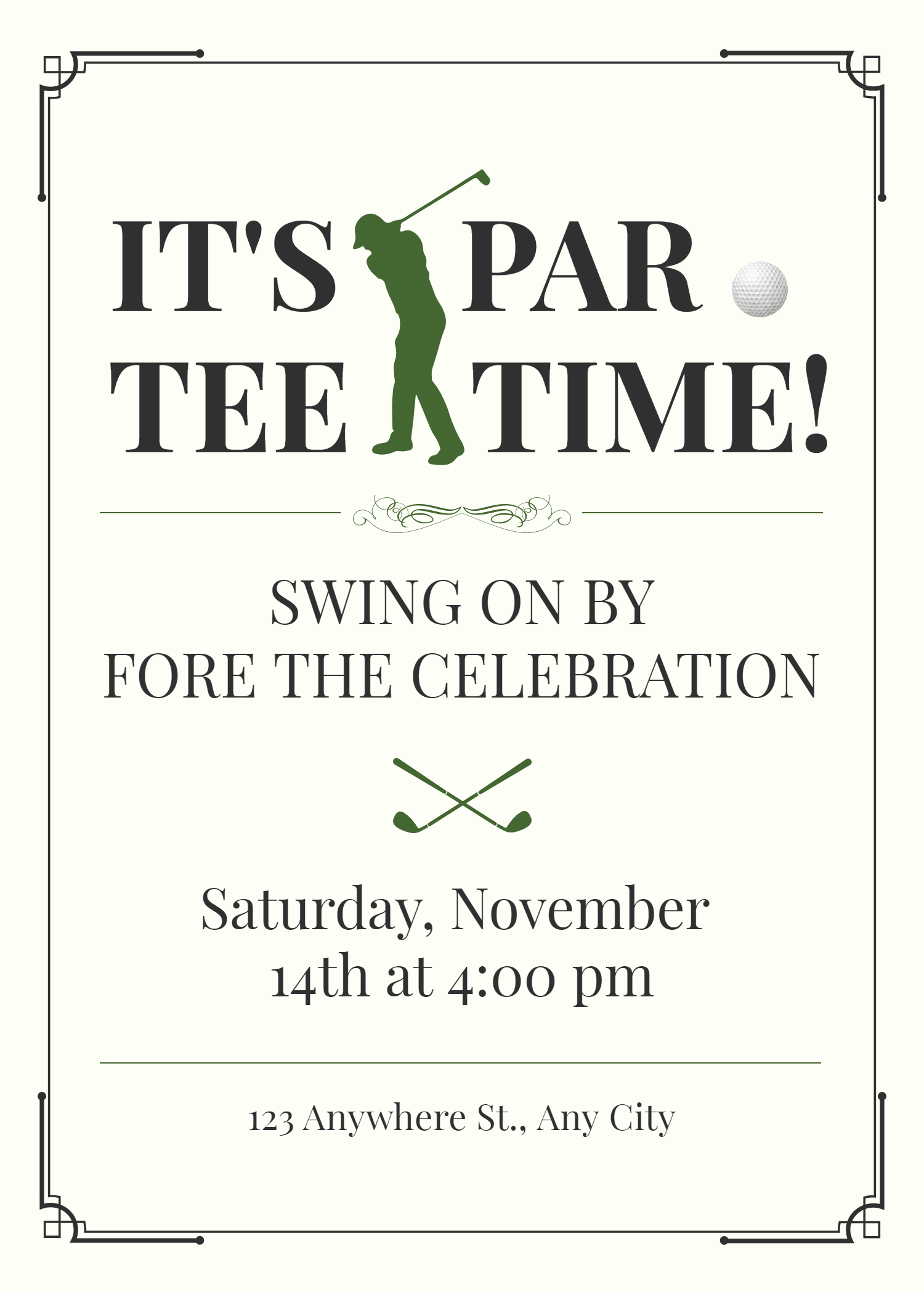 Golf Party Invitation Letter