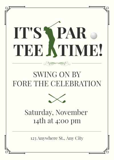 Golf Party Invitation Letter