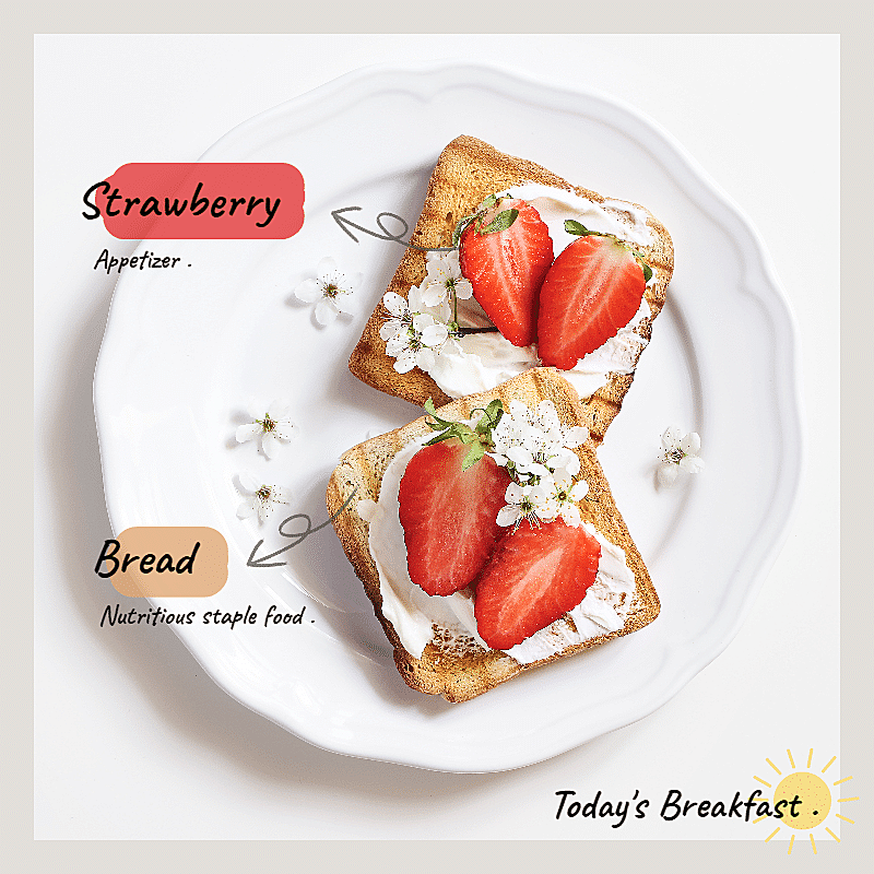 Strawberry Toast Mark Template