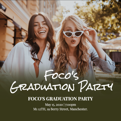 Literary Fashion Style Smile Girls Graduation Party Invitation Instagram Post