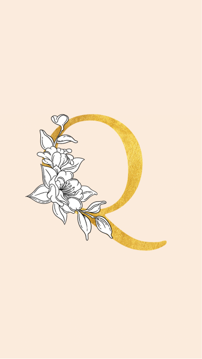 Golden Floral Alphabet Q Instagram Highlight
