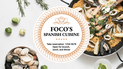 Simple Literary Spanish Cuisine Display Facebook Cover
