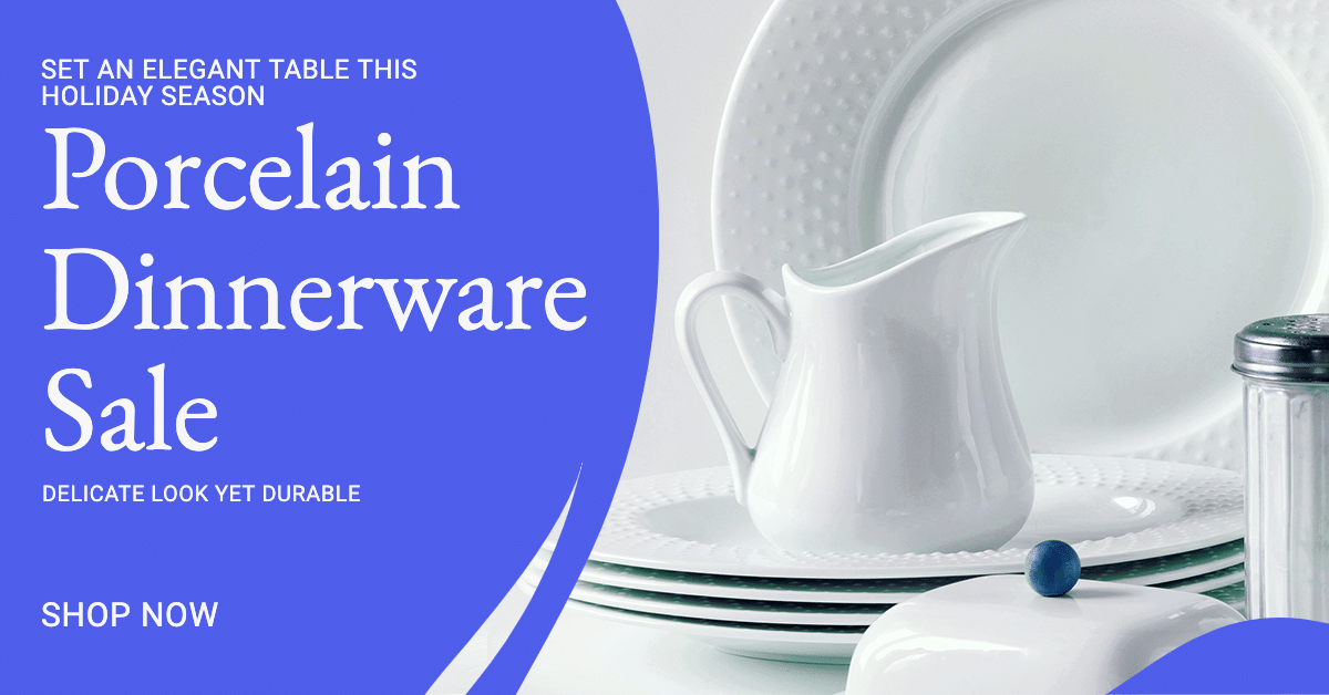 Household Porcelain Dinnerware Sales Ecommerce Banner预览效果