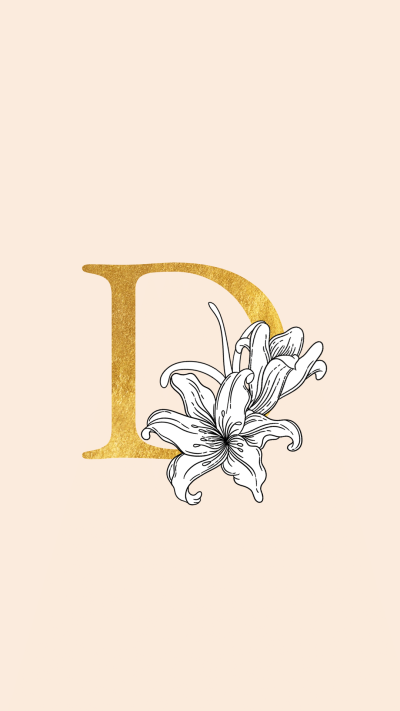 Golden Floral Alphabet D Instagram Highlight