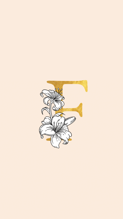 Golden Floral Alphabet F Instagram Highlight