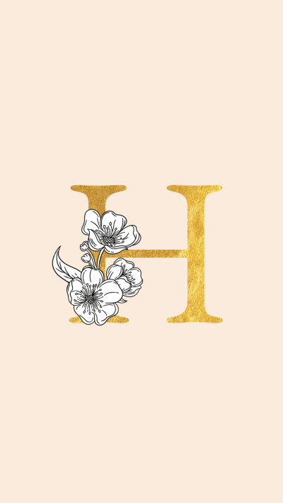 Golden Floral Alphabet H Instagram Highlight