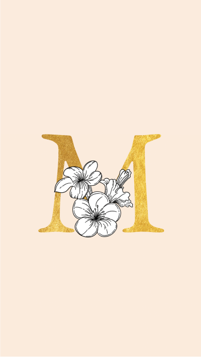 Golden Floral Alphabet M Instagram Highlight