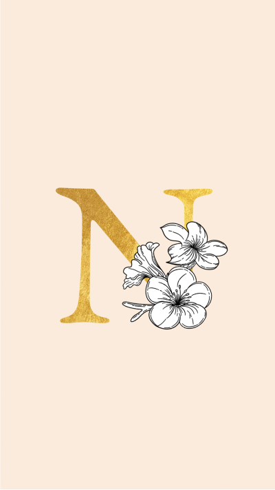 Golden Floral Alphabet N Instagram Highlight