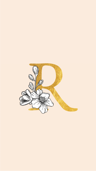 Golden Floral Alphabet R Instagram Highlight