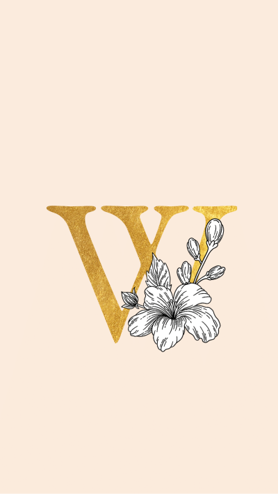 Golden Floral Alphabet W Instagram Highlight