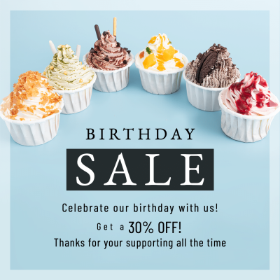 Simple Fresh Cupcakes Birthday Sale Instagram Post