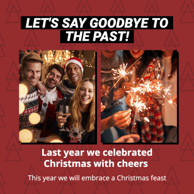 Simple Retro Style Christmas Eve Firework Record Instagram Post