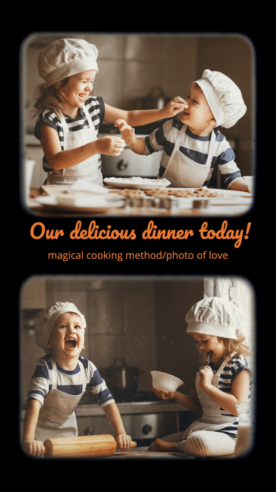 Kids Cooking Dinner Instagram Story Image