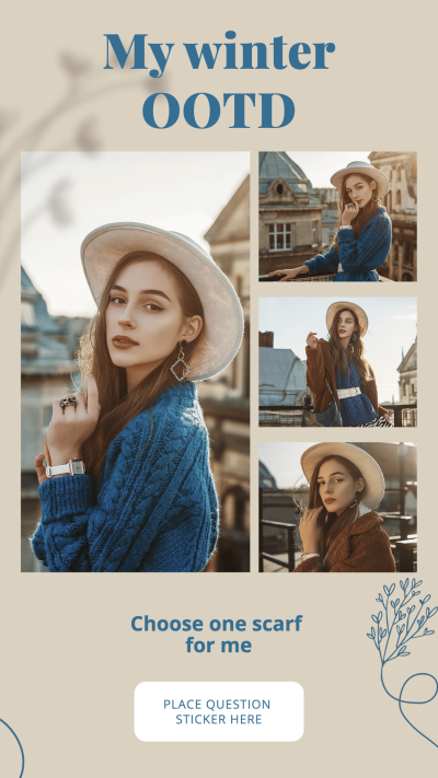 Simple Fashion Women's Winter Outfit Display Instagram Story
