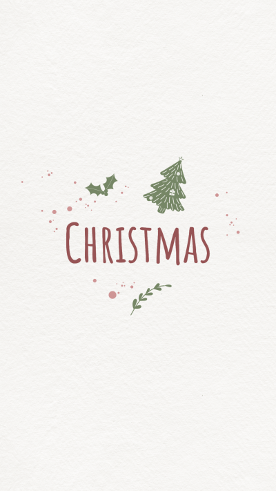 Literary Hand Painted Christmas Tree Pattern Greeting Text Instagram Highlight