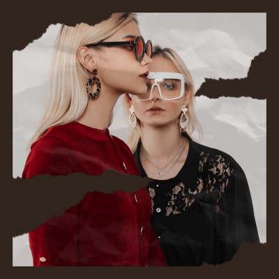 Retro Paper Tearing Girls Friendship Instagram Post