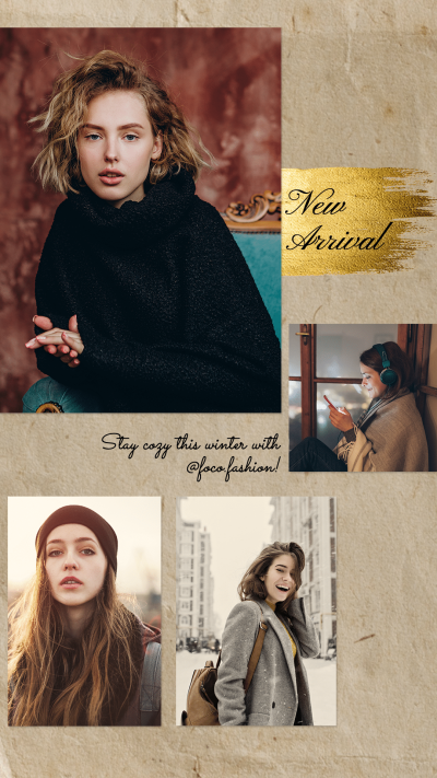 Literary Women's Winter Wear New Arrival Display Instagram Story
