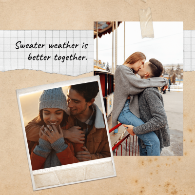 Dating Couple Kissing and Hugging Instagram Post