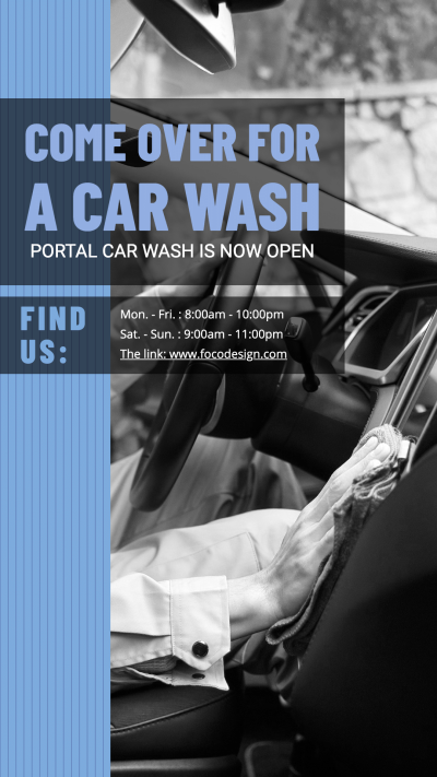 Simple Car Wash Services Introduction Instagram Story