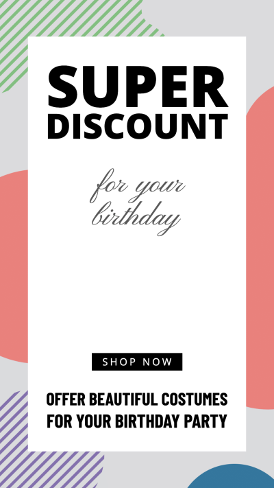 Literary Style Costumes Birthday Sale Ecommerce Story