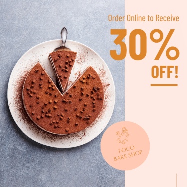 Orange Circle Icon Simple Bake Shop Online Order Discount Ecommerce Product Image