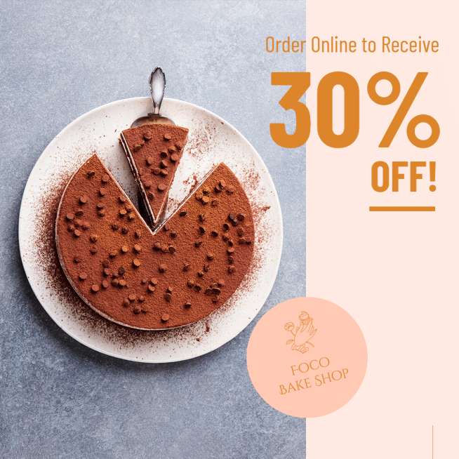 Orange Circle Icon Simple Bake Shop Online Order Discount Ecommerce Product Image预览效果