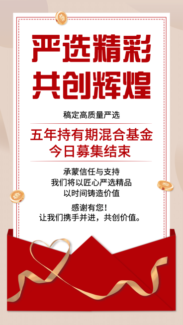 金融行业基金募集结束公告扁平商务预览效果
