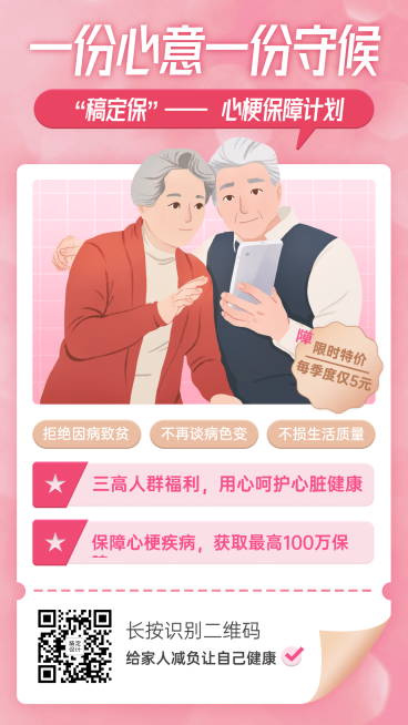 保险行业养老险种介绍老年夫妻手绘预览效果