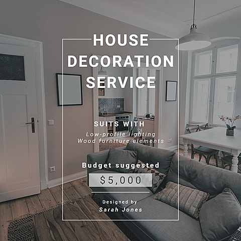 Literary Style House Decoration Service Ecommerce Product Image